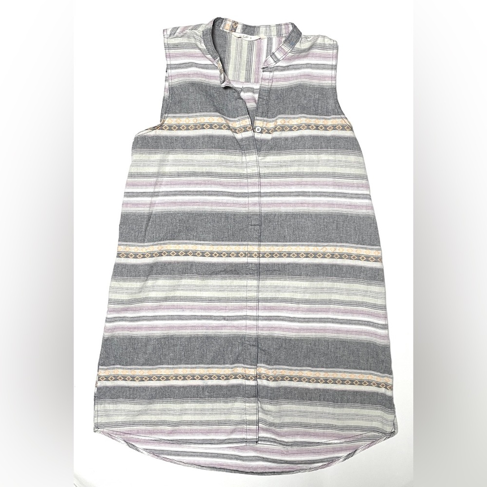 Woolrich Women's Sleeveless Collared Button Front Cotton Top Tunic Dress